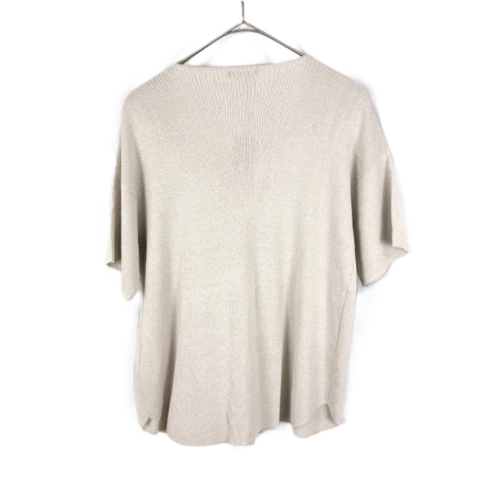 【中古】セオリーリュクス Theory luxe Vネック半袖ニット サマーニット 薄手 落ち感 ライトベージュ i0807n0148