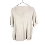 将图片加载到图库查看器，【中古】セオリーリュクス Theory luxe Vネック半袖ニット サマーニット 薄手 落ち感 ライトベージュ i0807n0148
