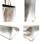 将图片加载到图库查看器，【中古】エムジーウォレス MZ WALLACE ハンドバッグ スクエア レザー ヘリンボーン シルバー i0911wq01510
