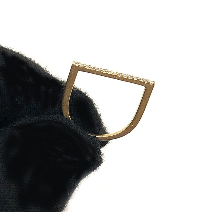 【中古】ロアドゥシャンブル Roi du chanvre ピンキーリング 指輪 変形デザイン ストーン おしゃれ ゴールド i0501k0142