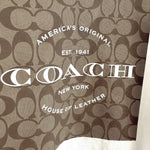 将图片加载到图库查看器，【中古】コーチ COACH Tシャツ ロゴプリント シグネチャープリント カジュアル オフホワイト ベージュ系 i0522lq00517
