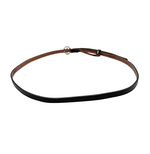 Load image into Gallery viewer, 【中古】GUCCI グッチ 細ベルト レザー ブラック ゴールド GGバックル レディース j0618lq00855
