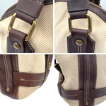 画像をギャラリービューアに読み込む, 【中古】バーバリー BURBERRY ハンドバッグ バイカラー 布生地 レザー カジュアル ベージュ ダークブラウン i0601oq01762
