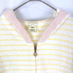 将图片加载到图库查看器，【中古】ジェラートピケ gelato pique パーカー 薄手 もこもこ ボーダー パステルカラー イエロー ピンク i0410wq0182
