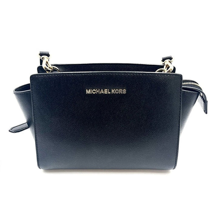 【中古】マイケルコース MICHAEL KORS ショルダーバッグ シンプル ゴールド金具 ブラック 黒 h0305wq02649