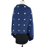 将图片加载到图库查看器，【中古】en recre アンレクレ カシミヤ100％ 星柄 ポンチョ ニット ネイビー i1229m0034
