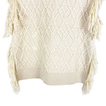 画像をギャラリービューアに読み込む, 【中古】Drawer ドゥロワー カシミヤ100% フリンジニット ベスト ホワイト ケーブルニット j0128n00160
