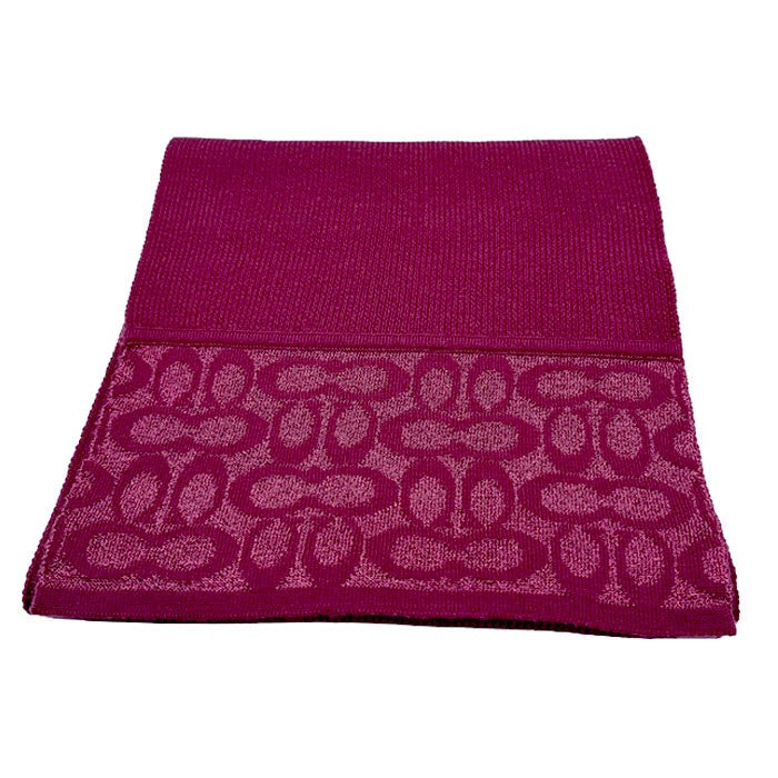 【中古】COACH コーチ マフラー ニット ストール 防寒 ボルドー i0410wq0345