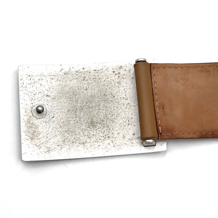 【中古】ルイヴィトン LOUIS VUITTON ベルト サンチュール バックル レザー シルバー×ベージュ系 i0413oq007253