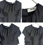 Load image into Gallery viewer, 【中古】エムエスジーエム MSGM フリルワンピース ブラック 40 半袖 フレアスリーブ j0312wq02610
