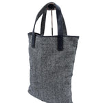 Load image into Gallery viewer, 【中古】ドゥロワー Drawer ノベルティトートバッグ 縦長 ヘリンボーン ロゴ刺しゅう ブラック ホワイト ネイビー i0501k00410
