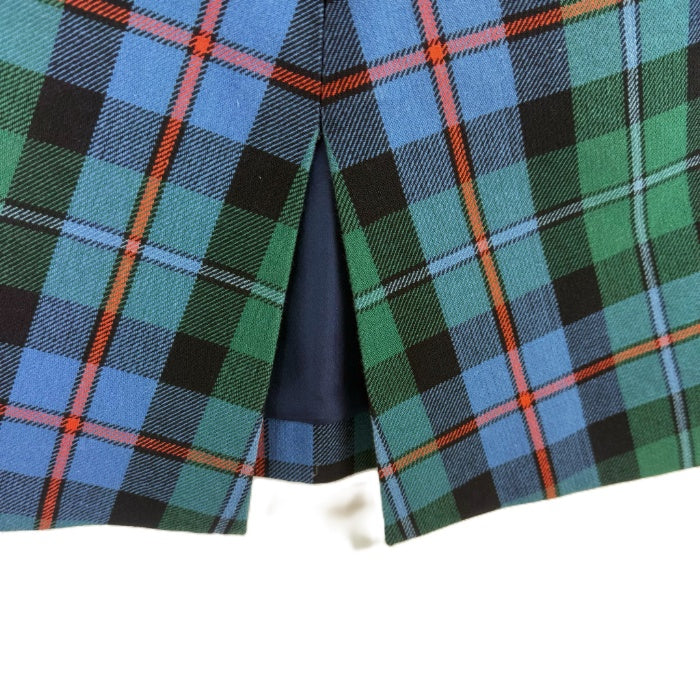 【中古】ドゥロワー Drawer スカート チェック柄 オレンジ混 ひざ丈 コットン グリーン ブルー ブラック i0507m0040