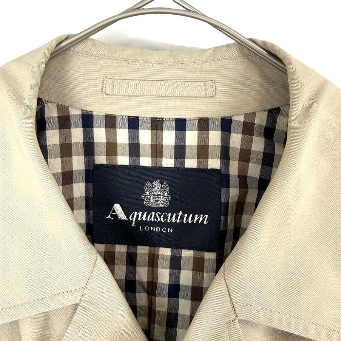【中古】アクアスキュータム Aquascutum トレンチコート ステンカラー ゆったり ライトベージュ i0429wq03330