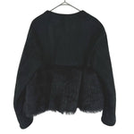 画像をギャラリービューアに読み込む, 【中古】Drawer ドゥロワー ムートンコート ブラック ファー切替 ノーカラー 羊革 i1219h003114
