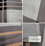 将图片加载到图库查看器，【中古】カルバンクライン Calvin Klein スカーフ グレー系 ストライプ 大判 j0223tq0255
