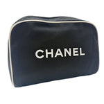 画像をギャラリービューアに読み込む, 【中古】シャネル CHANEL ポーチ 化粧ポーチ ブラック ロゴ j0925aq03220
