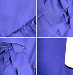 将图片加载到图库查看器，【中古】ドゥロワー Drawer ワンピース ブルー アシンメトリー フリル ノースリーブ ロング コットン100%
