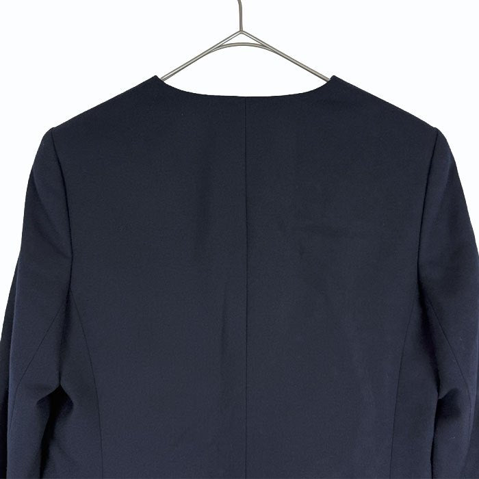 【中古】theory luxe セオリーリュクス ジャケット ネイビー ELLA SAXONY SOFT ウール ノーカラー i0807n0213