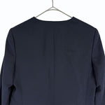 将图片加载到图库查看器，【中古】theory luxe セオリーリュクス ジャケット ネイビー ELLA SAXONY SOFT ウール ノーカラー i0807n0213
