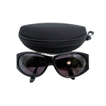 将图片加载到图库查看器，【中古】グッチ GUCCI サングラス 黒縁 サイドワイドシルエット ロゴ ブラック ゴールド i0424lq00144
