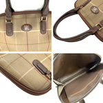 Load image into Gallery viewer, 【中古】バーバリー BURBERRY ハンドバッグ タマムシ チェック柄 レトロ ベージュ系 ブラウン i0225aq02364
