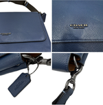 画像をギャラリービューアに読み込む, 【中古】コーチ COACH ケイレブ メッセンジャーバッグ ショルダーバッグ ブルー j0729pq01469
