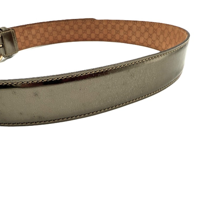 【中古】グッチ GUCCI ベルト バンブーバックル メタリック GGマーク ブロンズ ゴールド i0522lq01466