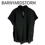 将图片加载到图库查看器，【中古】バンヤードストーム BARNYARDSTORM リネン混 半袖スキッパーシャツ ブラック i0818n00855
