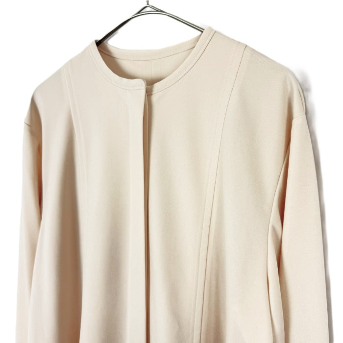 【中古】ドレステリア DRESSTERIOR ノーカラーブラウス ストレッチ タグ付き ライトベージュ i0703n0168