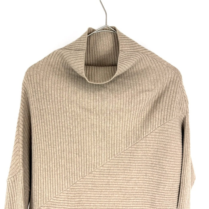 【中古】イエナ IENA ハイネックリブニット 切り替えデザイン ドレープハイネック ベージュ系 i0619wq05310