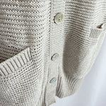 将图片加载到图库查看器，【中古】ノーリーズ NOLLEY&#39;S ロングカーディガン 七分袖 ざっくり編み 透け感 生成り ベージュ系 i0213n0113
