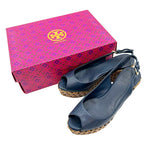 将图片加载到图库查看器，【中古】TORY BURCH トリーバーチ ウェッジソール サンダル ネイビー i1012oq00123
