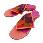 画像をギャラリービューアに読み込む, 【中古】エルメス サンダル アンクルストラップ フラワー刺繍 i0810oq005161
