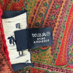 将图片加载到图库查看器，【中古】エトロ ETRO ストール スリム ペイズリー系 シルク混 柄 おしゃれ レッド 赤系 i0907oq02515
