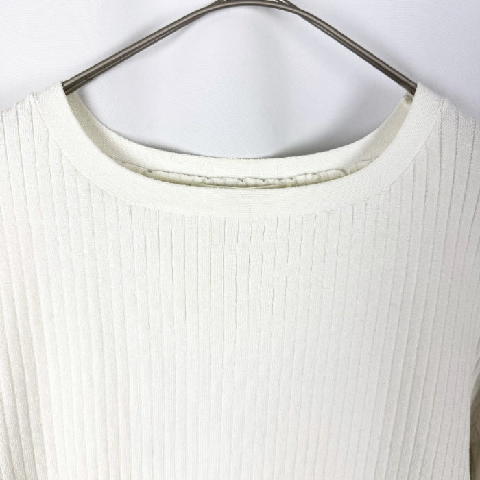 【中古】ウヴラージュクラス OUVRAGE CLASSE リブカットソー 後ろスナップ カジュアル オフホワイト 白系 i0417m0250