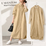 Load image into Gallery viewer, 【中古】ラヴァンチュールマルティニーク L’AVENTURE martinique シャツワンピース ロング丈 j0907i0234
