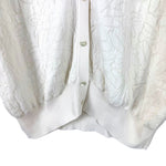 将图片加载到图库查看器，【中古】ドゥロワー Drawer 花柄 レース編み カーディガン 七分袖 レディース ホワイト系 Vネック 羽織り ニットカーデ 上品 大人カジュアル i0815u00318
