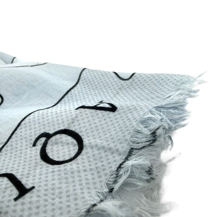 【中古】アクアスキュータム Aquascutum ストール 地図柄 コットン 透け感 薄手 ライトブルー系 i0727tq0093