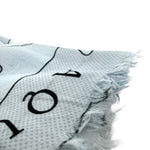 将图片加载到图库查看器，【中古】アクアスキュータム Aquascutum ストール 地図柄 コットン 透け感 薄手 ライトブルー系 i0727tq0093
