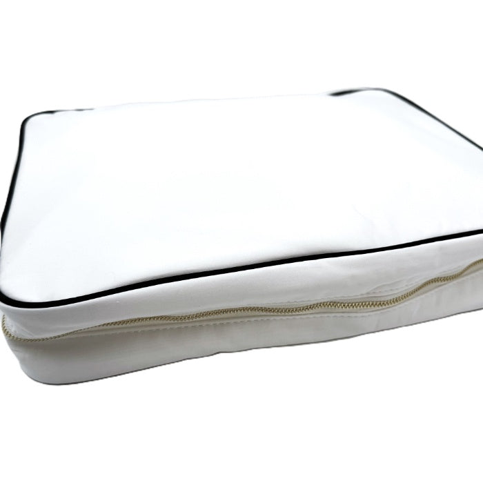 【中古】ドゥロワー Drawer ノベルティトラベルポーチ 大小2個セット パイピング 白 黒 i0501k00510