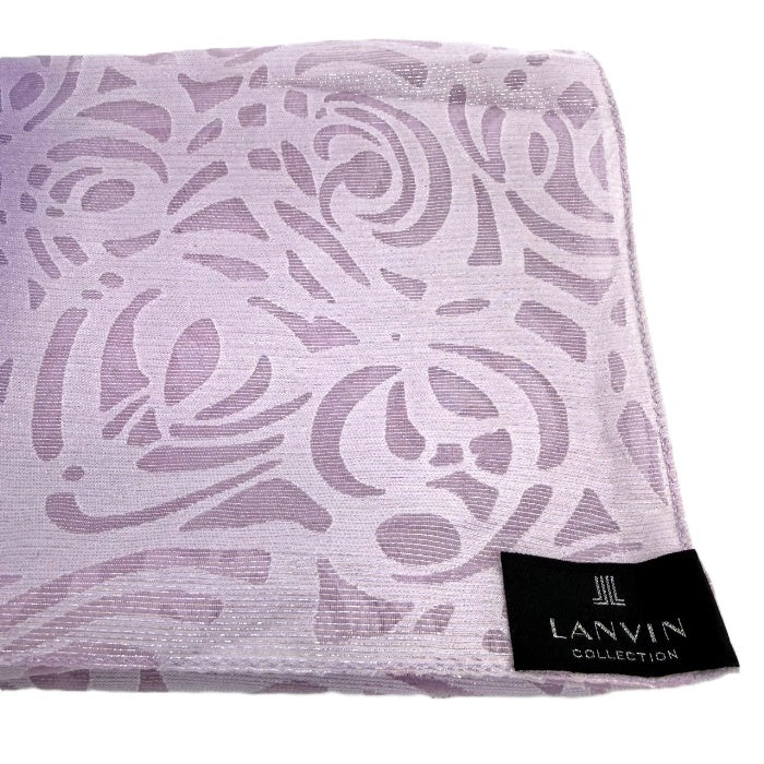 【中古】ランバン LANVIN ストール グラデーション ラメ糸 透け感 抜き柄 シルク混 ライトパープル系 紫 i0727tq0103