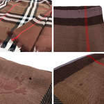 将图片加载到图库查看器，【中古】バーバリー BURBERRY ストール 定番チェック 大判 おしゃれ ダークブラウン こげ茶 i0731wq0165
