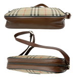 画像をギャラリービューアに読み込む, 【中古】BURBERRY バーバリー ノバチェック ショルダーバッグ ブラウン ベージュ レザー キャンバス レディース 斜め掛け ヴィンテージ j0213aq01080
