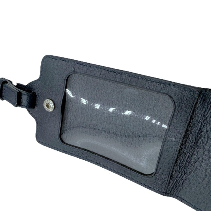 【中古】ブルガリ BVLGARI ネームタグ レザー シンプル ネイビー 紺 i0627aq0206
