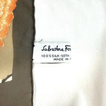 画像をギャラリービューアに読み込む, 【中古】サルヴァトーレフェラガモ Ferragamo スカーフ ロング 花柄 シアー 透け感 ブラウン オレンジ系 i0429wq00130
