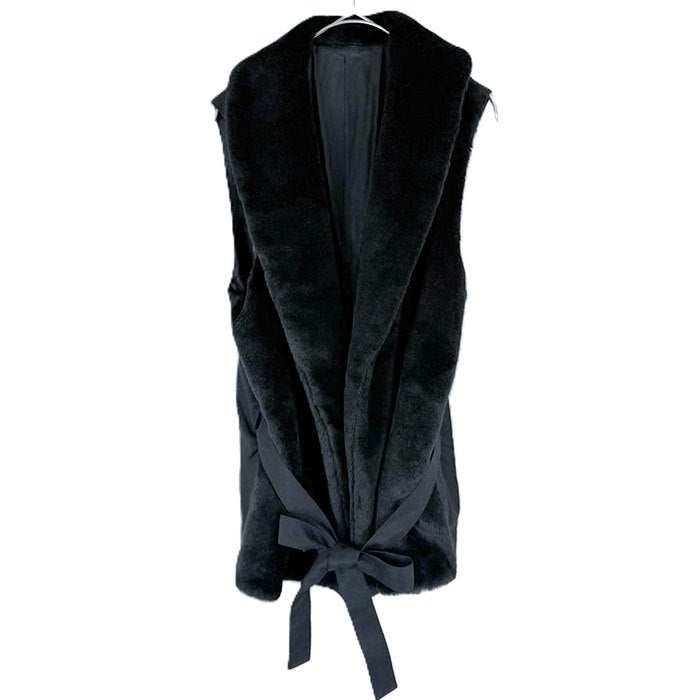 【中古】KNOTT ノット TOMORROWLAND 日本製 ファー付き ウールコート ベスト付き 2WAY i0807n0018