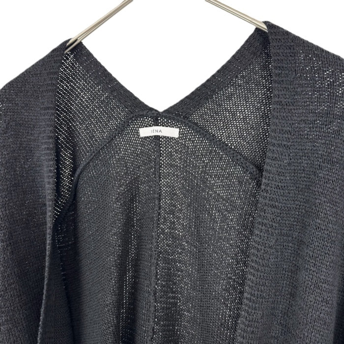 【中古】イエナ IENA カーディガン 半袖 羽織り ボタンレス ボレロ ブラック 黒 i0807n0153