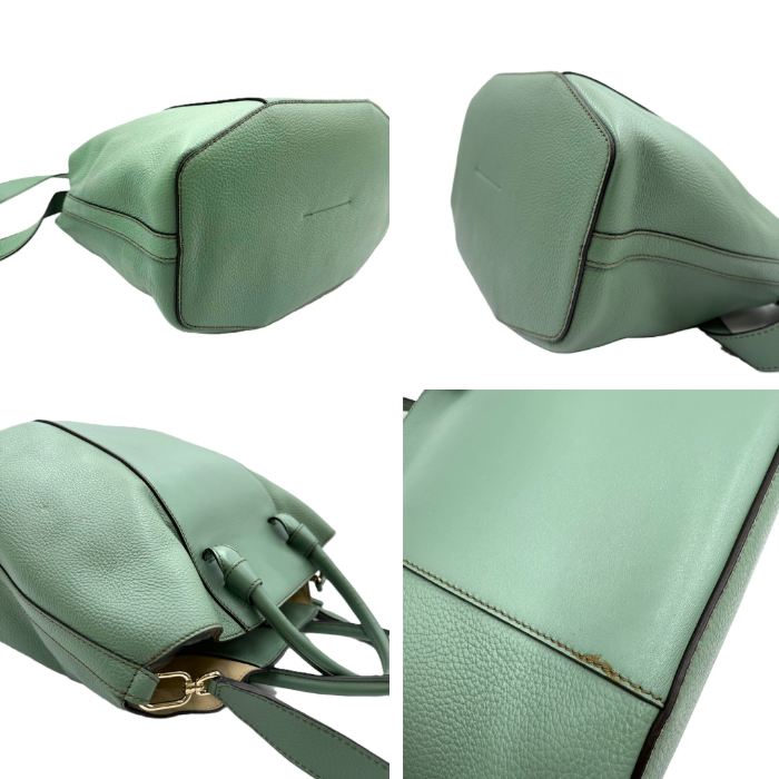 【中古】フルラ FURLA ハンドバッグ 2way ショルダーベルト くすみカラー グリーン系 i0710lq00160