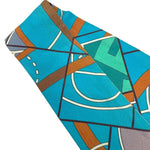 将图片加载到图库查看器，【中古】エルメス HERMES ツイリー スカーフ スリム 幾何学模様 ブルー パープル グリーン 茶 i0627aq003104
