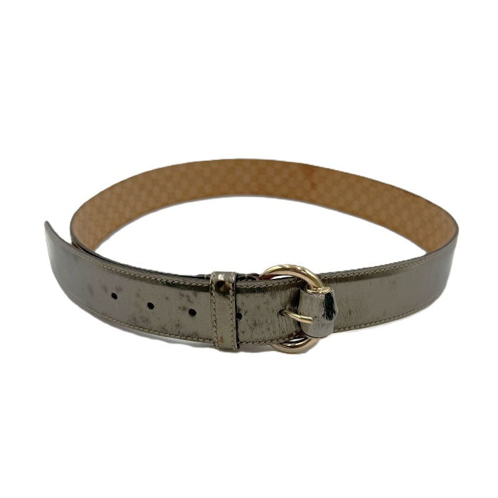 【中古】グッチ GUCCI ベルト バンブーバックル メタリック GGマーク ブロンズ ゴールド i0522lq01466
